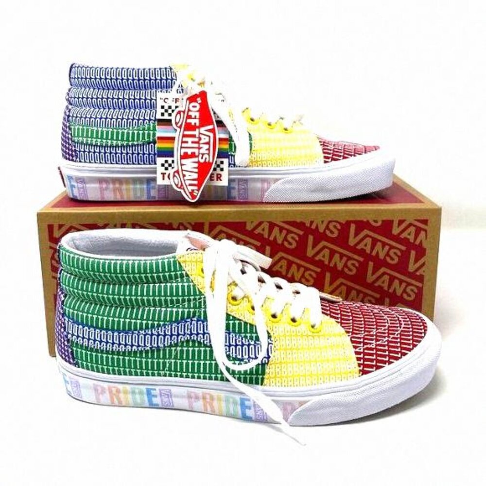 💖MEGA SALE💖VANS Womens Size Sk8-Mid Pride Lacing Multicolor VN0A3WM33WJ Canvas
